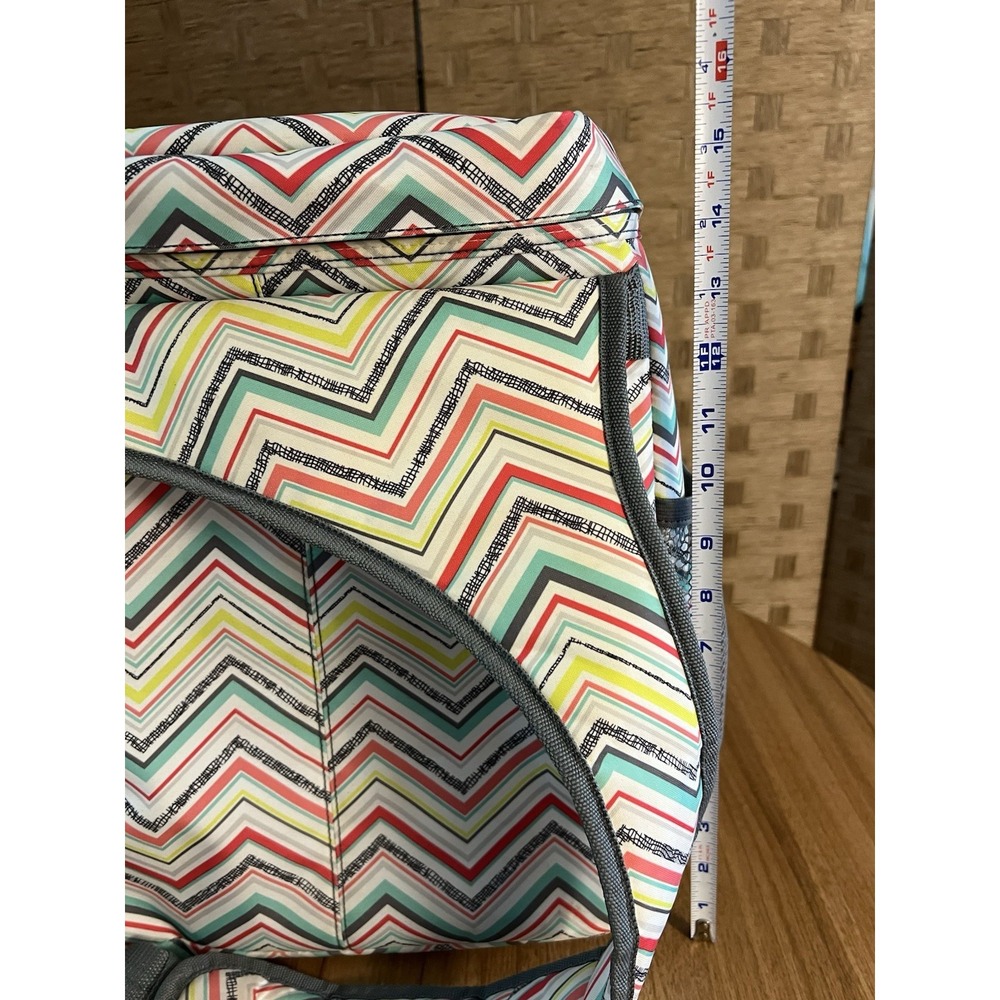 Thirty One 31 Party Punch‎ Backpack One Shoulder Chevron Laptop Storage - Picture 4 of 9